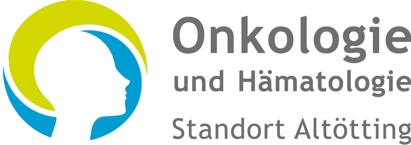 Das Logo der Praxis ist zu sehen - es bildet die Silhouette eines Menschen ab um den zwei unterschiedlich gefärbten Halbkreise gezogen sind.